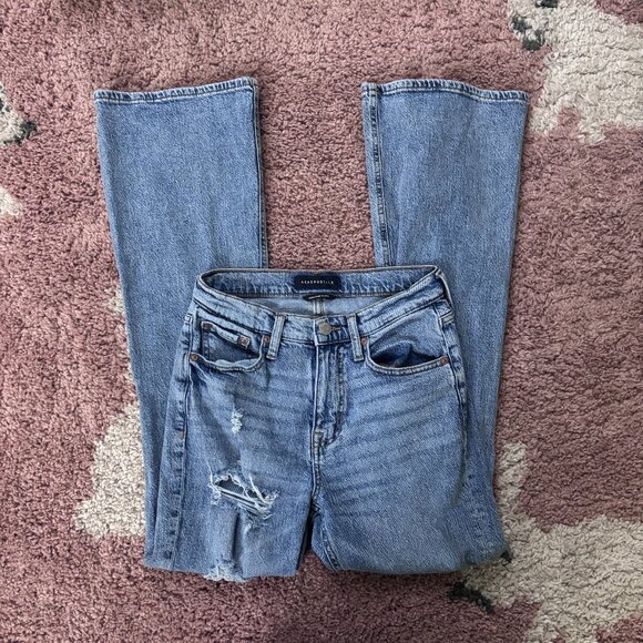Aeropostale Denim - Aeropostale High-Rise Flare Leg Distressed Jeans Women's Size 4R Denim 5 Pocket
